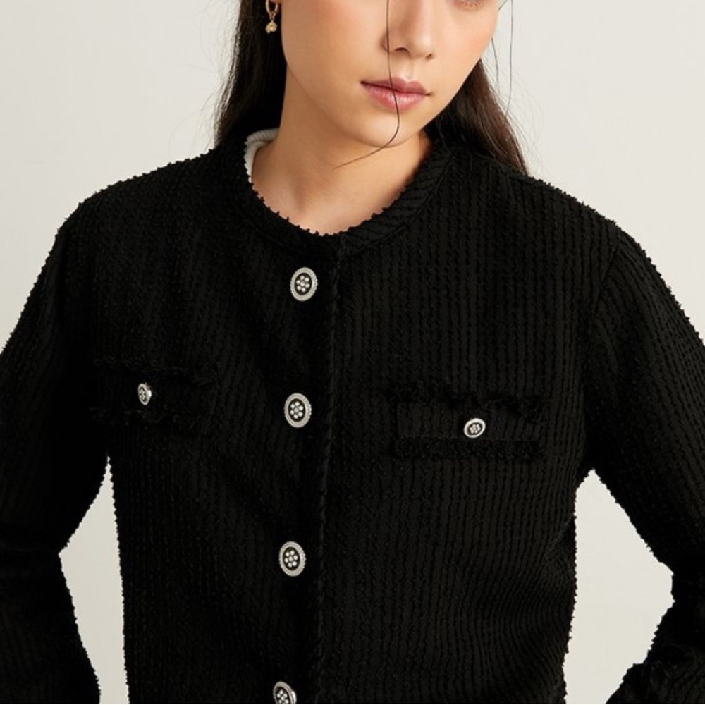 Pomelo Button Detail Shearling Jacket